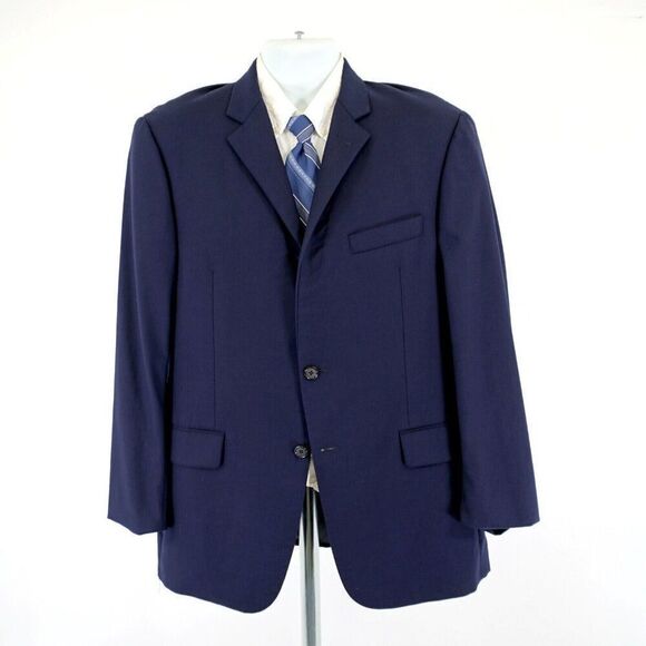 Hickey Freeman‎ Worsted Wool Cashmere Blue 42R Milburn Blazer 2 Button - Picture 4 of 11